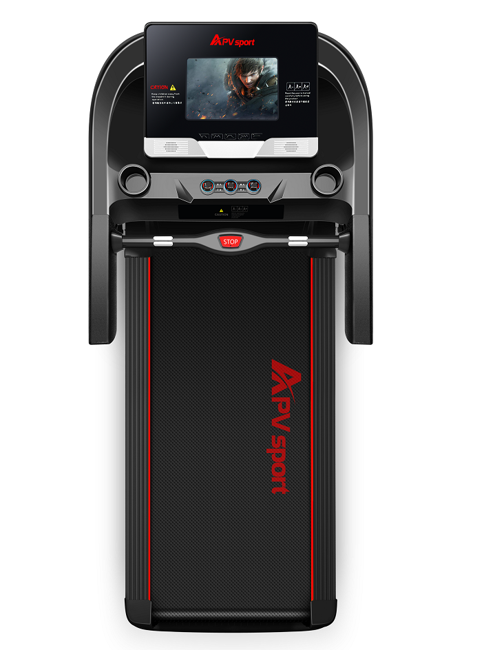 APVsport Bieżnia elektryczna do biegania i chodzenia APV8000, ekran TFT ANDROID 10.1 cala, dodatkowe wyposażenie GRATIS! - masażer, hantle, brzuszki, mata, pas biegowy 145x58cm